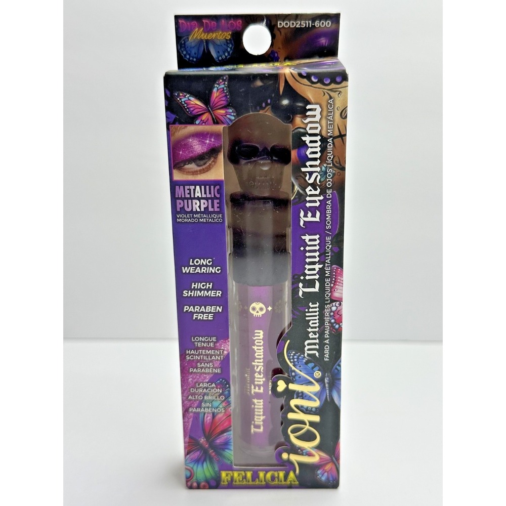 Ioni Felicia Metallic Purple eye shadow liquid Dia De Los Muertos Shimmer
